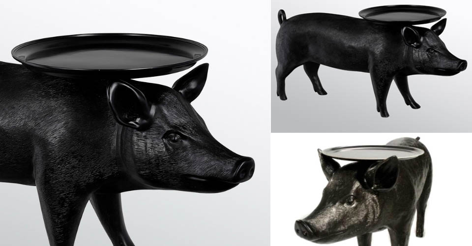 现代经典灯饰|台灯|办公华体会网页版登录入口|荷兰 Moooi Pig Table 黑豬邊桌